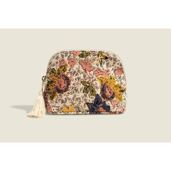ULLA JOHNSON + BOBBI BROWN Cotton Canvas Tassel Makeup Cosmetics Bag Clutch Case - Picture 1 of 7